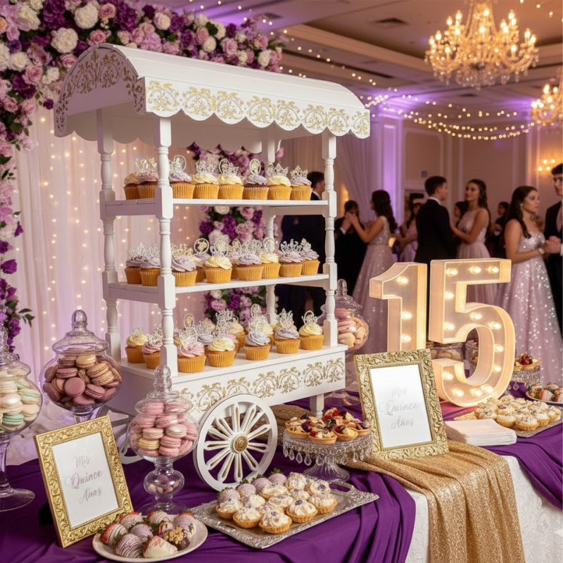 Candy Bar elegante para fiestas de 15 años en Cali