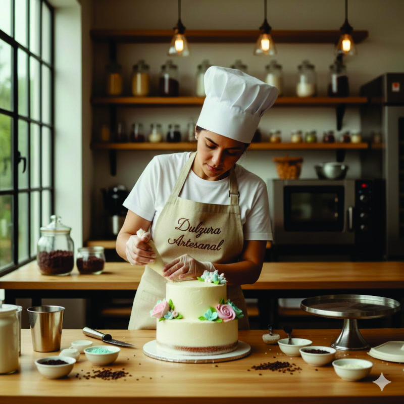 Equipo de Dulzura Artesanal preparando tortas personalizadas en Cali