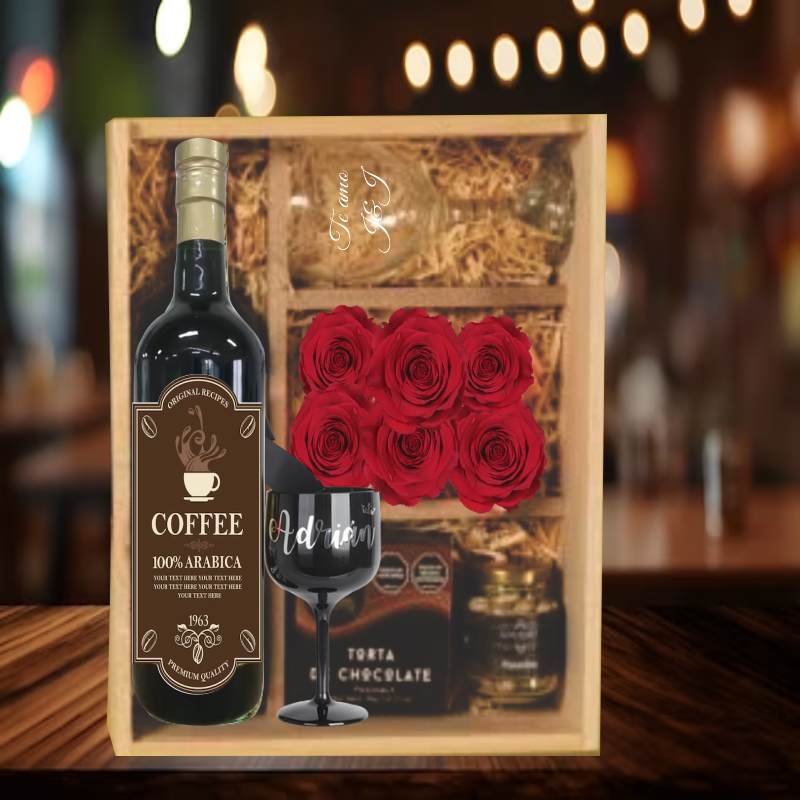 Box gourmet de vinos y chocolates artesanales de regalo en Cali